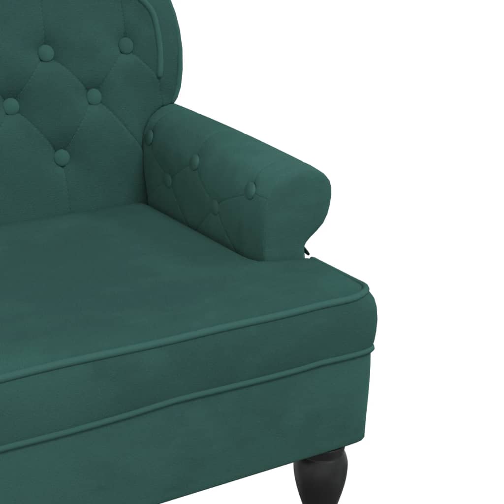 Banc avec dossier vert foncé 119,5x64,5x75 cm velours