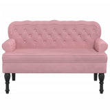 Banc avec dossier rose 119,5x64,5x75 cm velours