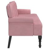 Banc avec dossier rose 119,5x64,5x75 cm velours