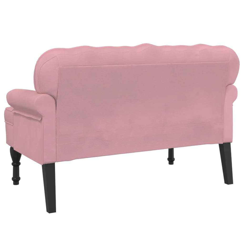 Banc avec dossier rose 119,5x64,5x75 cm velours