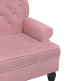 Banc avec dossier rose 119,5x64,5x75 cm velours