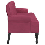 Banc avec dossier bordeaux 119,5x64,5x75 cm velours