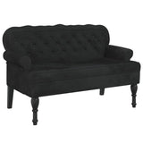 Banc avec dossier noir 119,5x64,5x75 cm velours