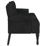 Banc avec dossier noir 119,5x64,5x75 cm velours