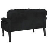 Banc avec dossier noir 119,5x64,5x75 cm velours