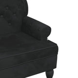 Banc avec dossier noir 119,5x64,5x75 cm velours