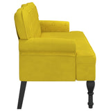 Banc avec dossier jaune 119,5x64,5x75 cm velours