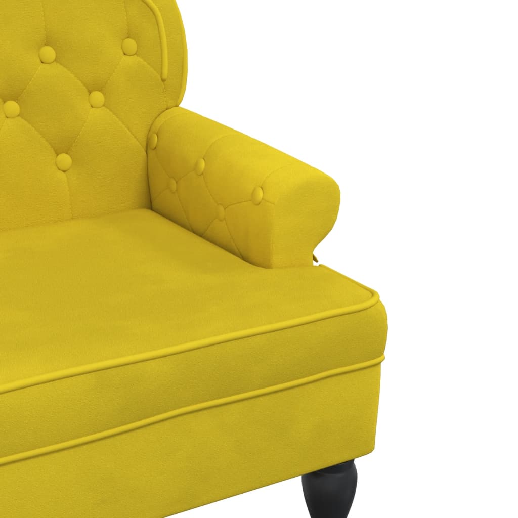 Banc avec dossier jaune 119,5x64,5x75 cm velours