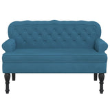 Banc avec dossier bleu 119,5x64,5x75 cm velours