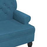 Banc avec dossier bleu 119,5x64,5x75 cm velours