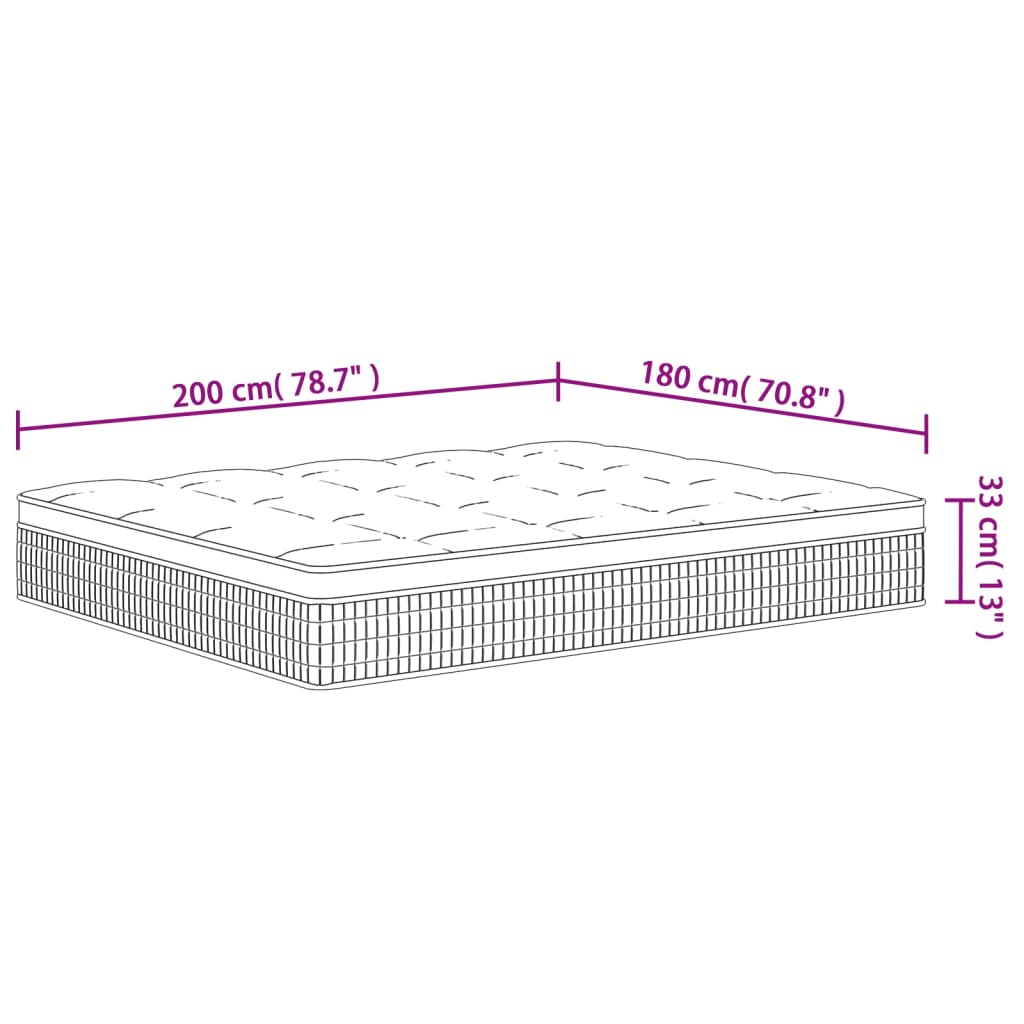 Matelas à ressorts ensachés moyen plus 180x200 cm