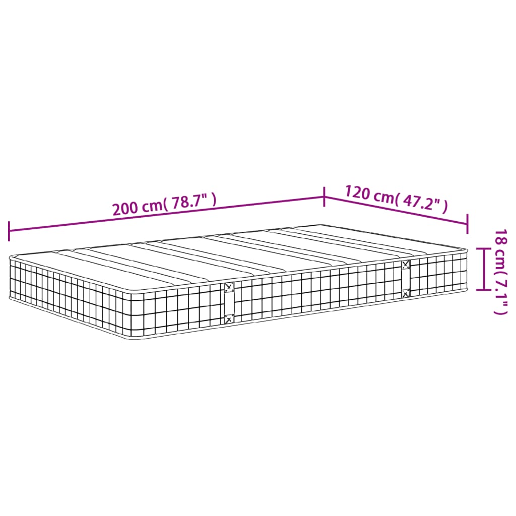 Matelas à ressorts bonnell moyen 120x200 cm