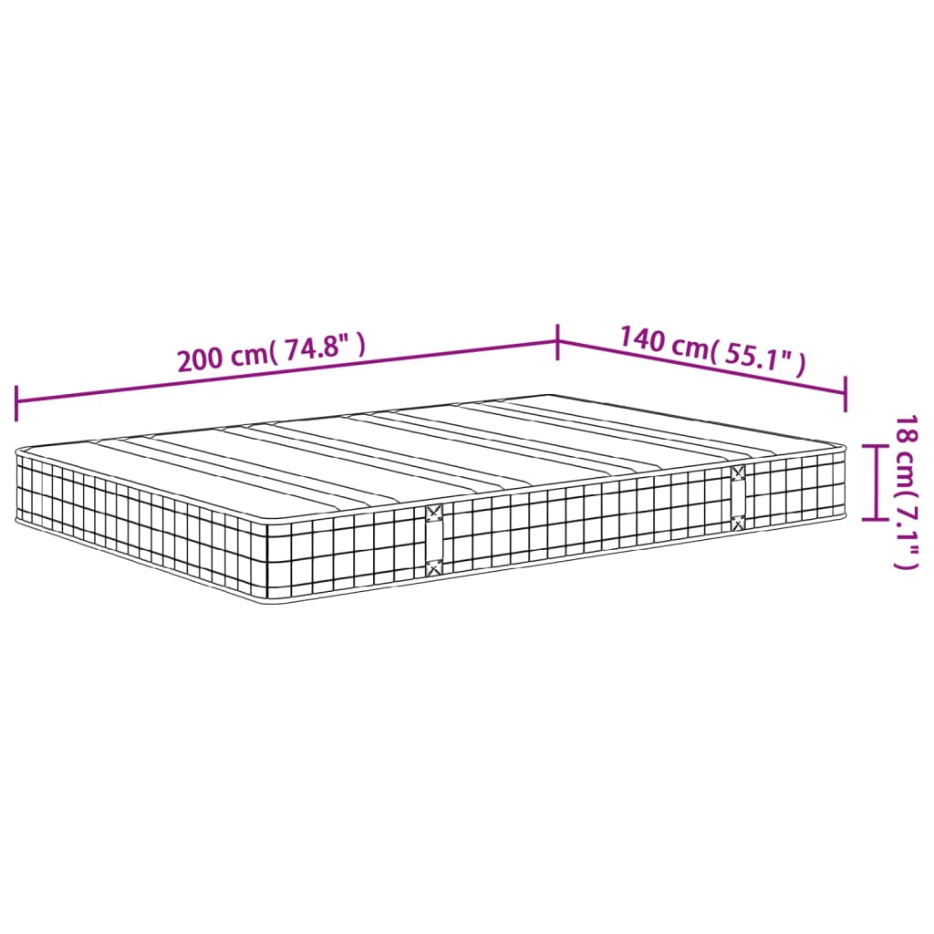 Medium bonnell spring mattress 140x200 cm