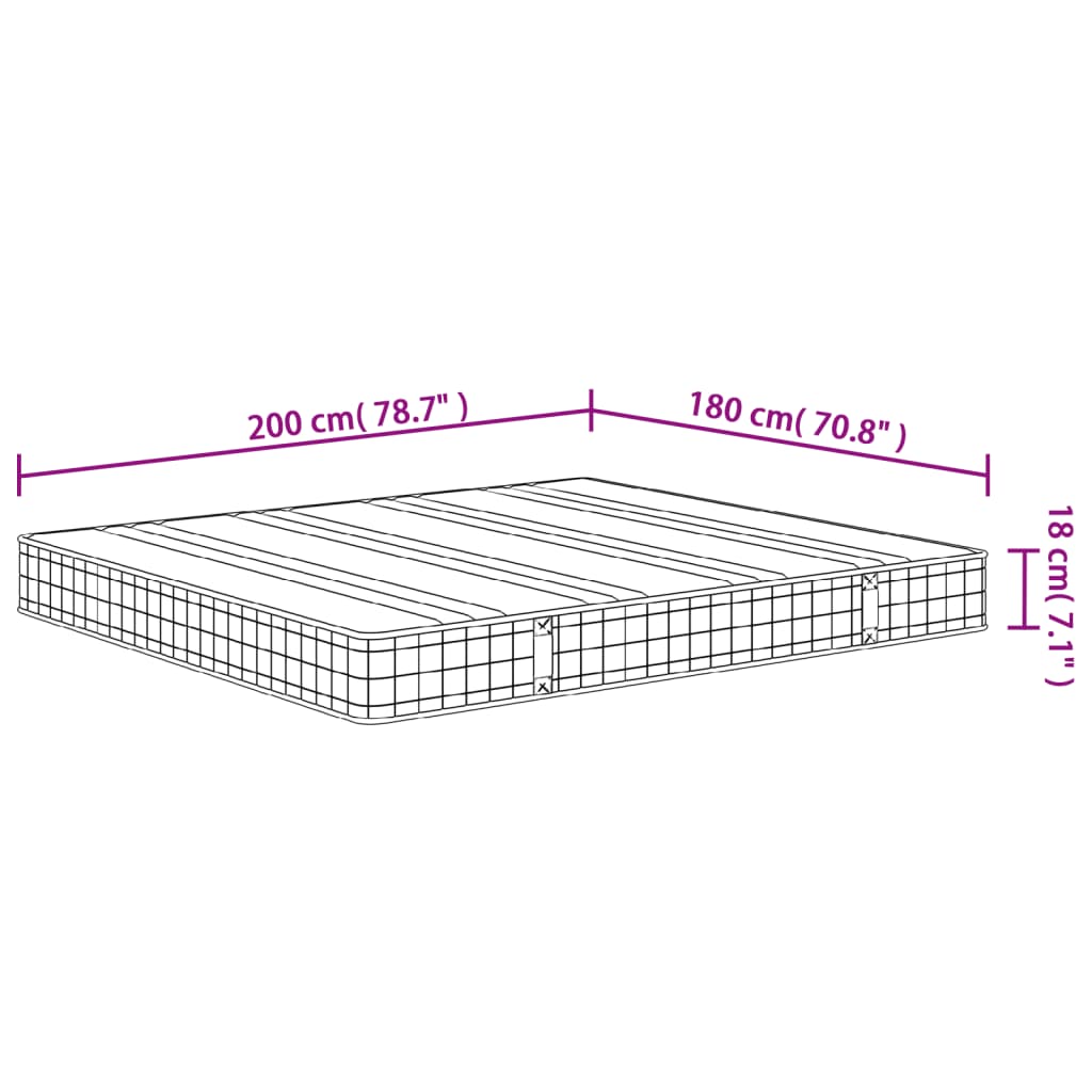 Matelas à ressorts bonnell moyen 180x200 cm