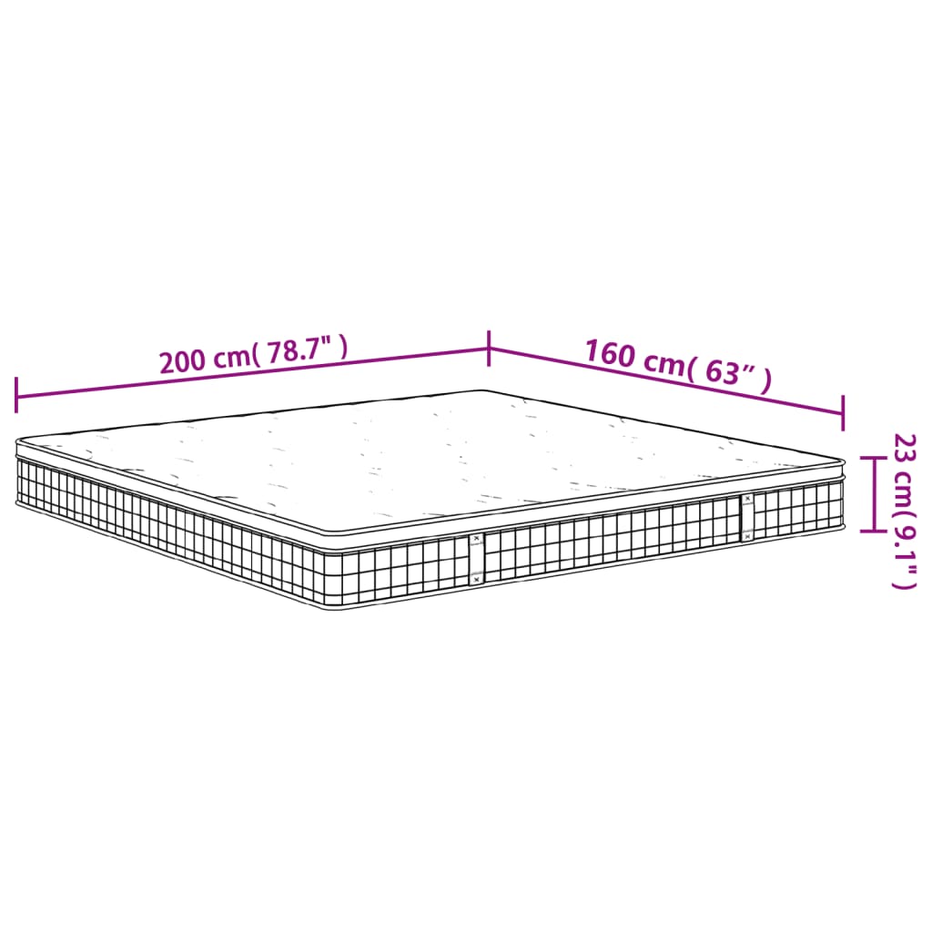 Matelas à ressorts bonnell moyen 160x200 cm