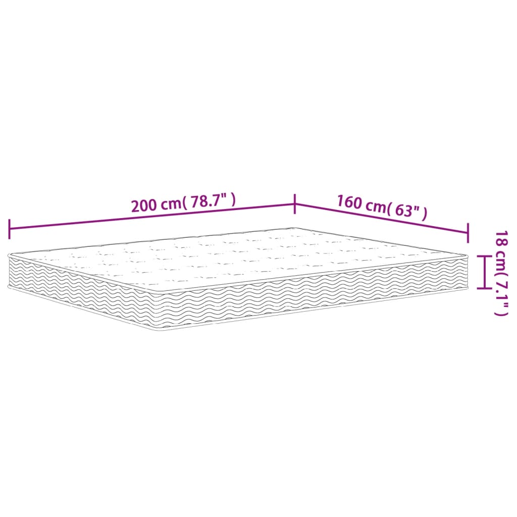 Matelas à ressorts bonnell moyen 160x200 cm