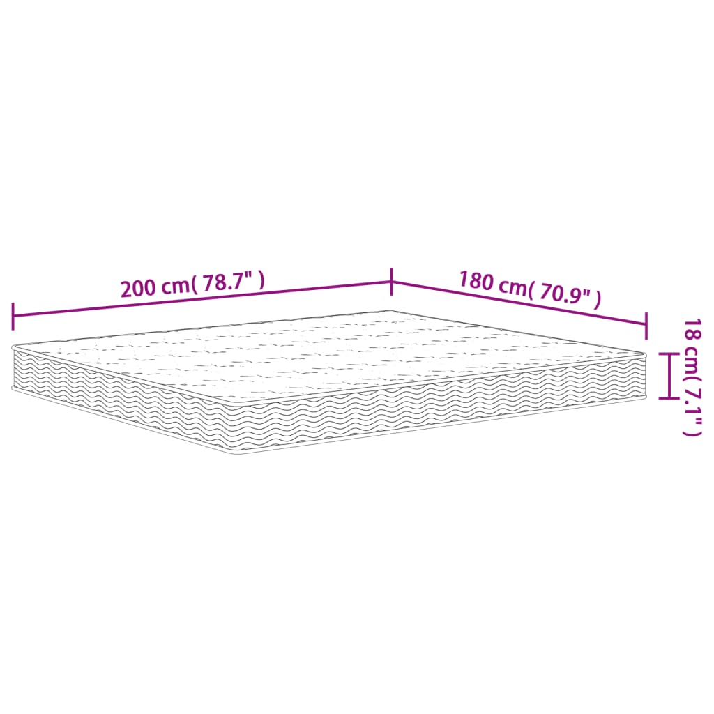 Matelas à ressorts bonnell moyen 180x200 cm