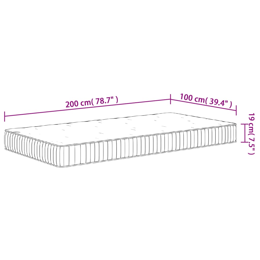 Mittlere Taschenfederkernmatratze 100x200 cm