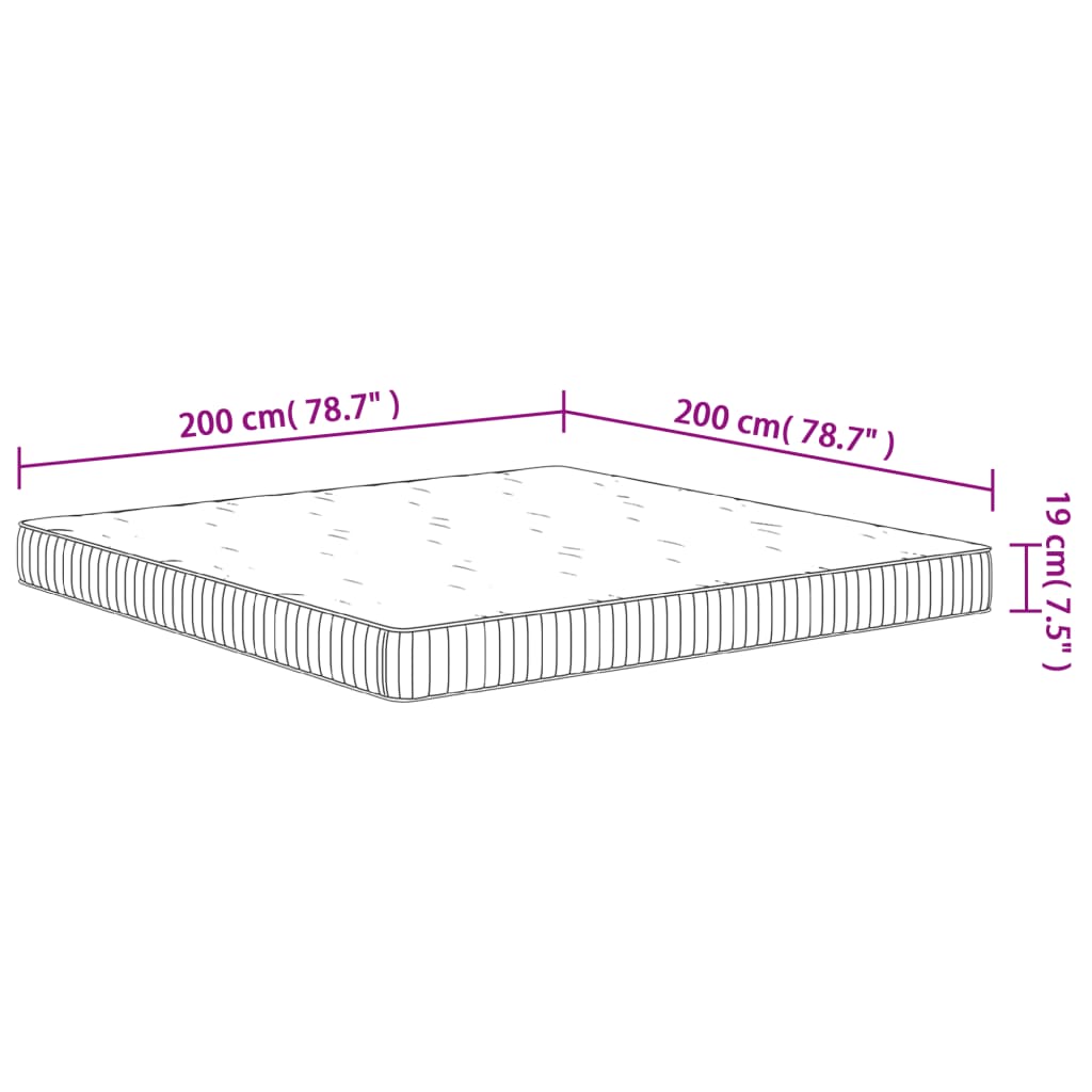 Mittlere Taschenfederkernmatratze 200x200 cm