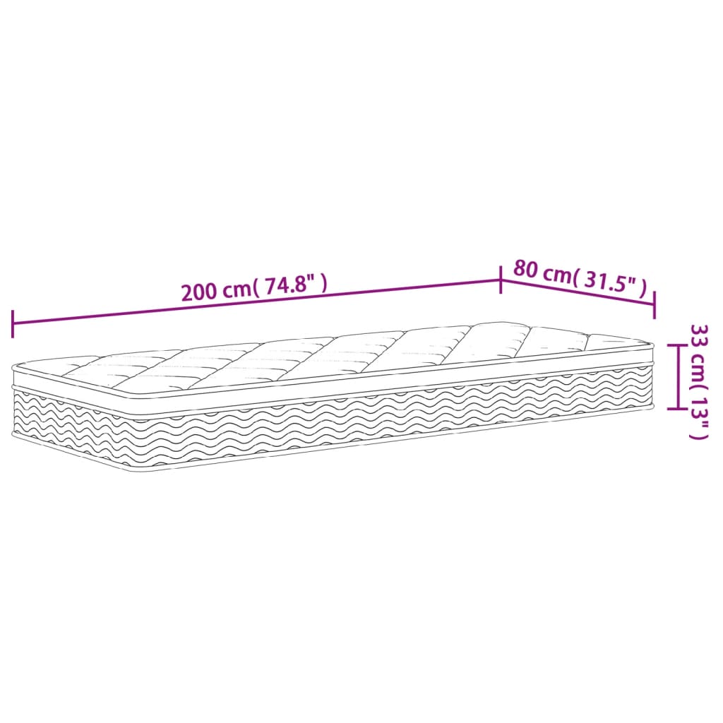 Taschenfederkernmatratze Medium Plus 80x200 cm