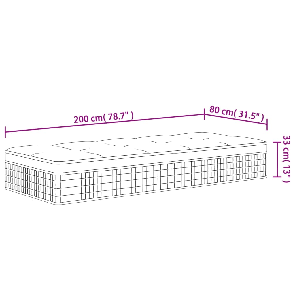 Taschenfederkernmatratze Medium Plus 80x200 cm