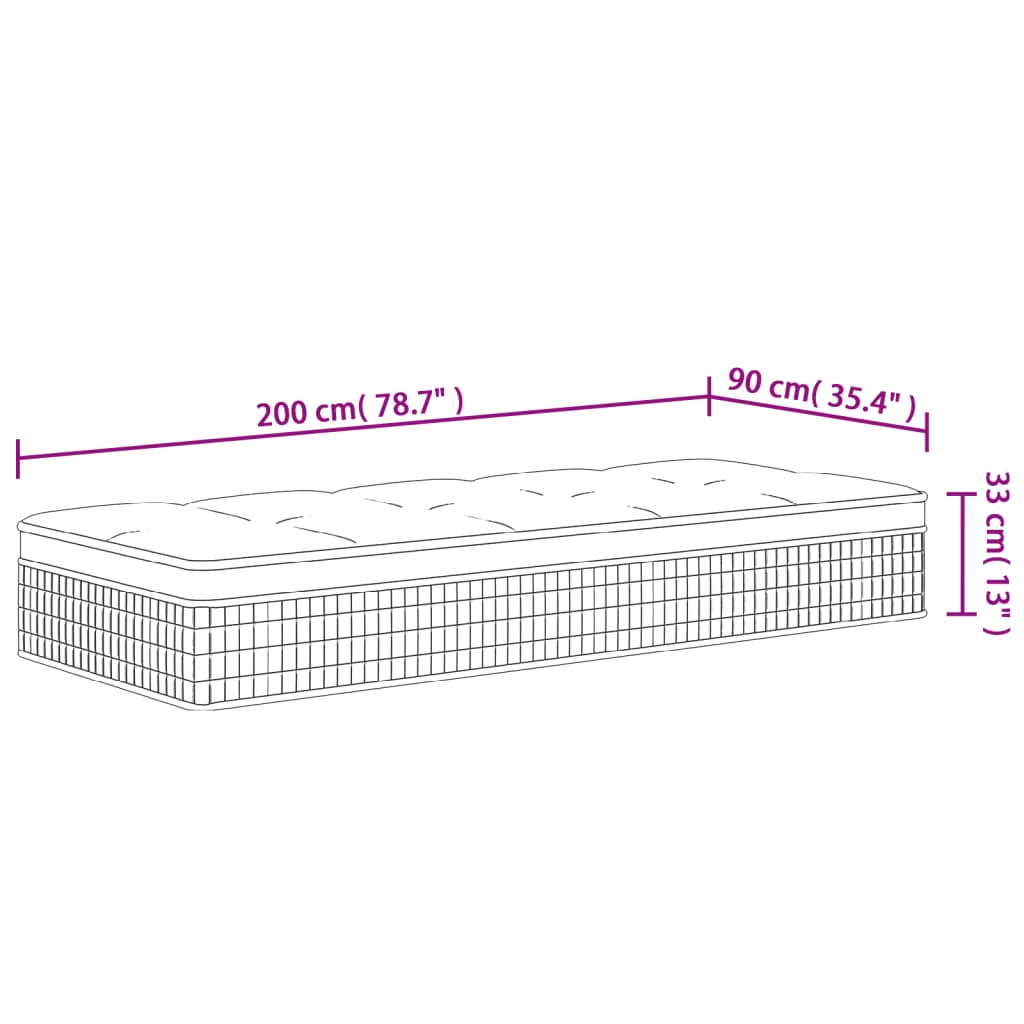 Taschenfederkernmatratze Medium Plus 90x200 cm