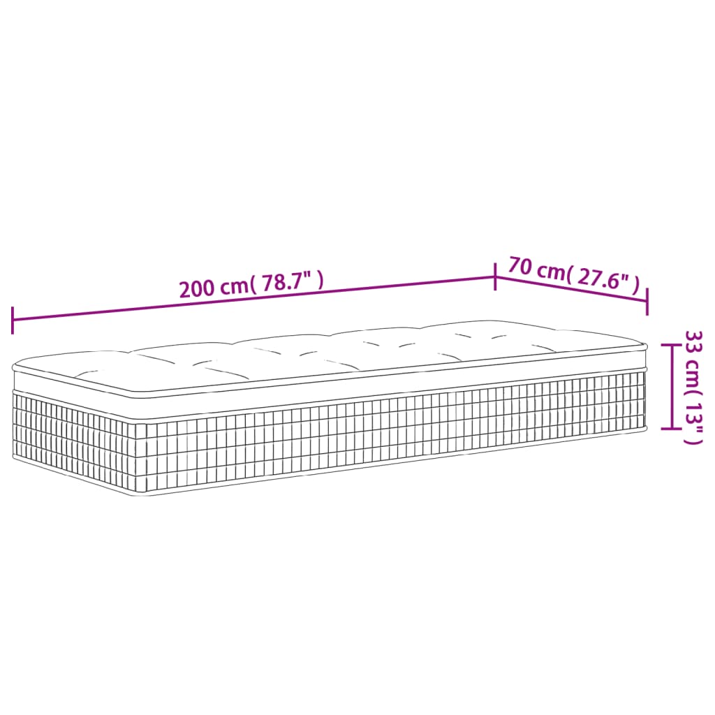 Taschenfederkernmatratze Medium Plus 70x200 cm