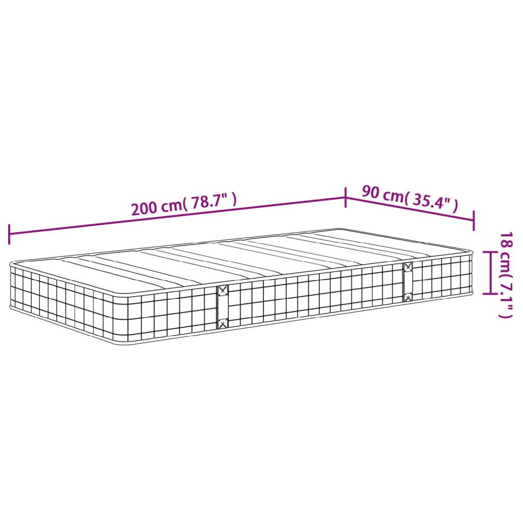 Mittlere Bonnellfederkernmatratze 90x200 cm