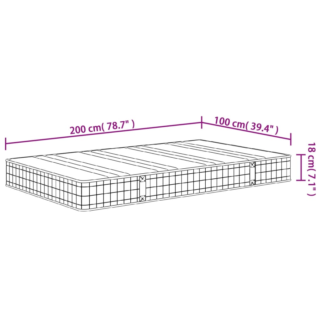 Matelas à ressorts bonnell moyen 100x200 cm