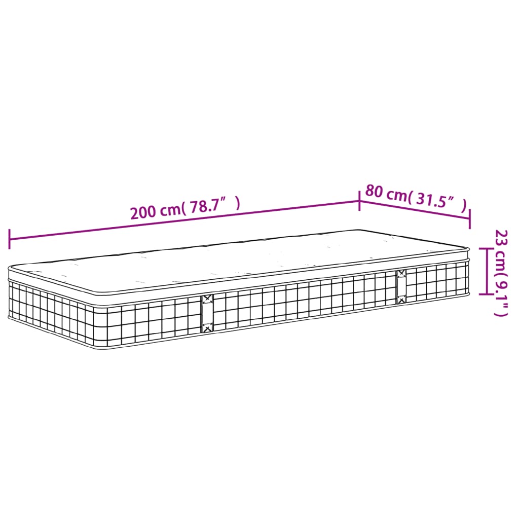 Mittlere Bonnellfederkernmatratze 80x200 cm