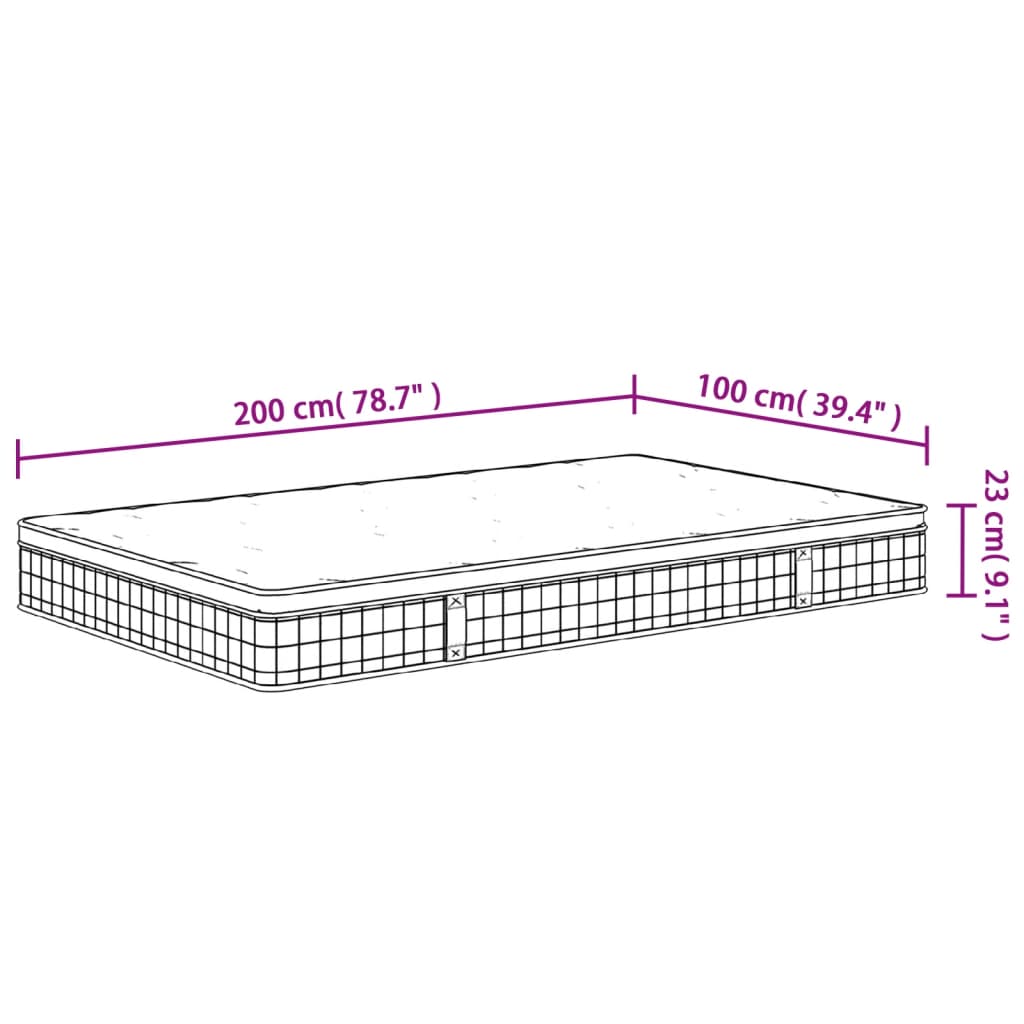 Matelas à ressorts bonnell moyen 100x200 cm