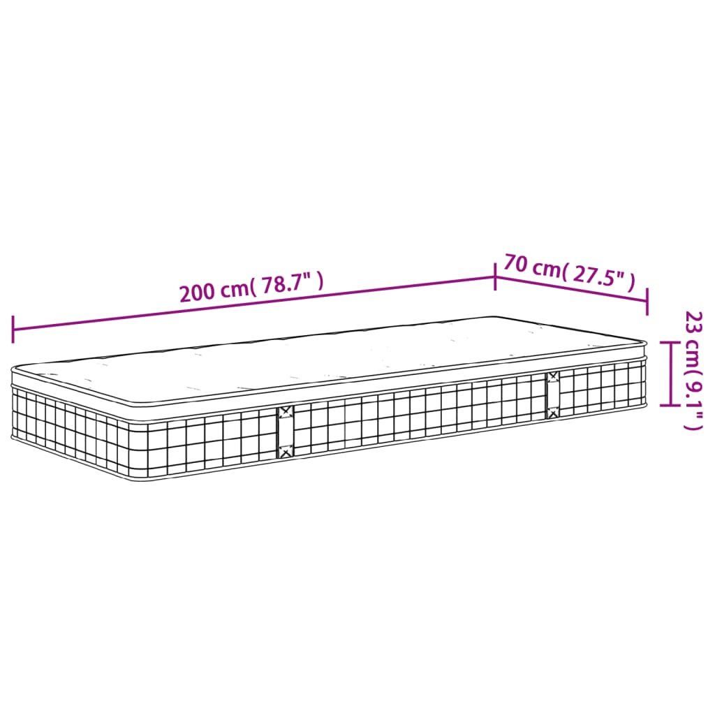 Mittlere Bonnellfederkernmatratze 70x200 cm