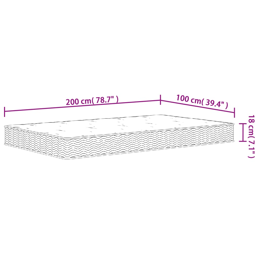 Mittlere Bonnellfederkernmatratze 100x200 cm