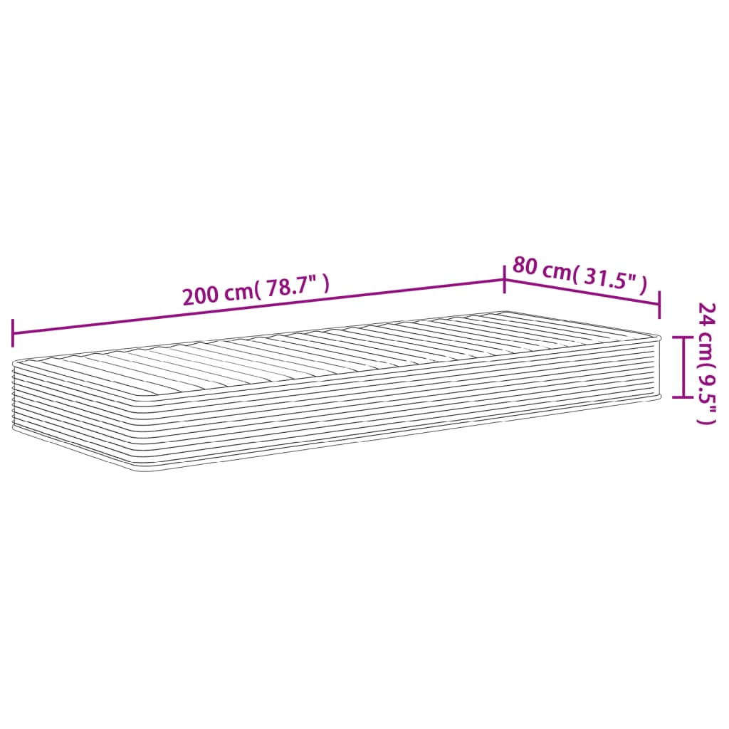 Mittelweiche Schaumstoffmatratze 80x200 cm