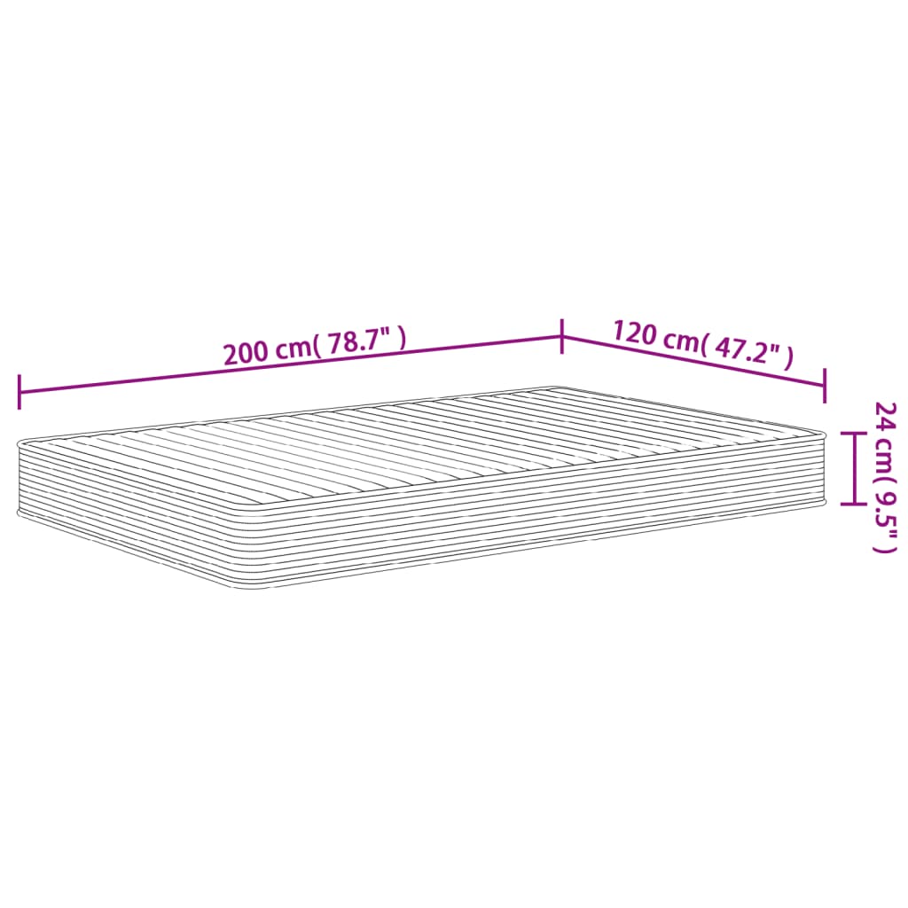 Matelas en mousse moyennement doux 120x200 cm