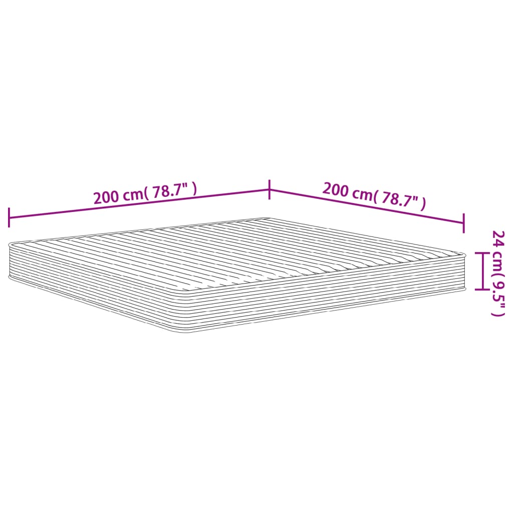 Mittelweiche Schaumstoffmatratze 200x200 cm