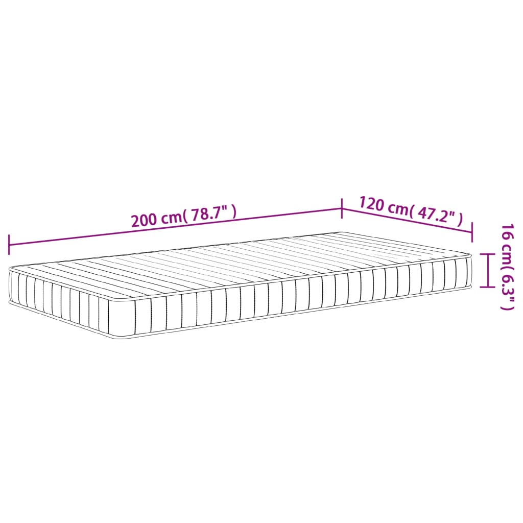 Mittelweiche Schaumstoffmatratze 120x200 cm