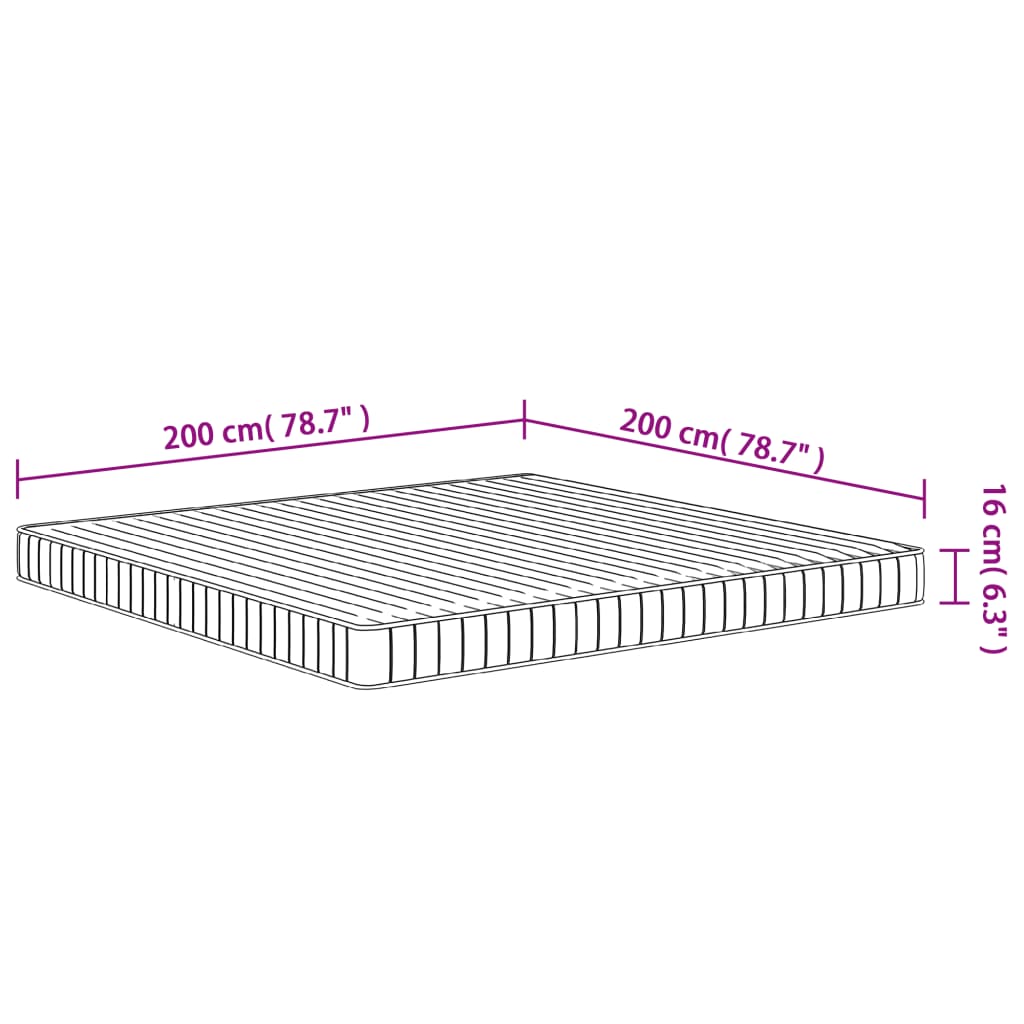 Mittelweiche Schaumstoffmatratze 200x200 cm