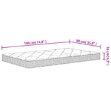 Medium soft foam mattress 90x190 cm