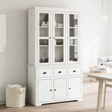 BODO white sideboard 115.5x43x200.5 cm solid pine wood