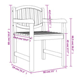 Chaises de jardin lot de 8 58x59x88 cm bois massif de teck