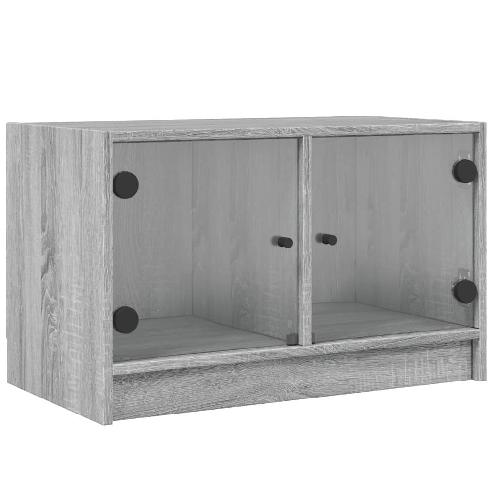 Meuble TV avec portes en verre sonoma gris 68x37x42 cm