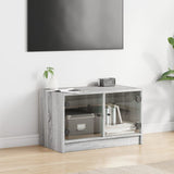 Meuble TV avec portes en verre sonoma gris 68x37x42 cm