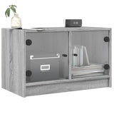 Meuble TV avec portes en verre sonoma gris 68x37x42 cm