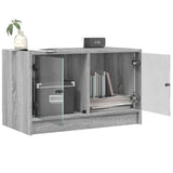 Meuble TV avec portes en verre sonoma gris 68x37x42 cm