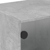 Coffee table with concrete gray glass doors 68x50x42 cm