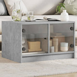 Coffee table with concrete gray glass doors 68x50x42 cm