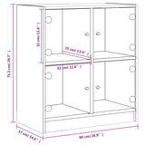 Beistellschrank mit weißen Glastüren 68x37x75,5 cm