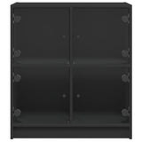 Armoire latérale avec portes en verre noir 68x37x75,5 cm