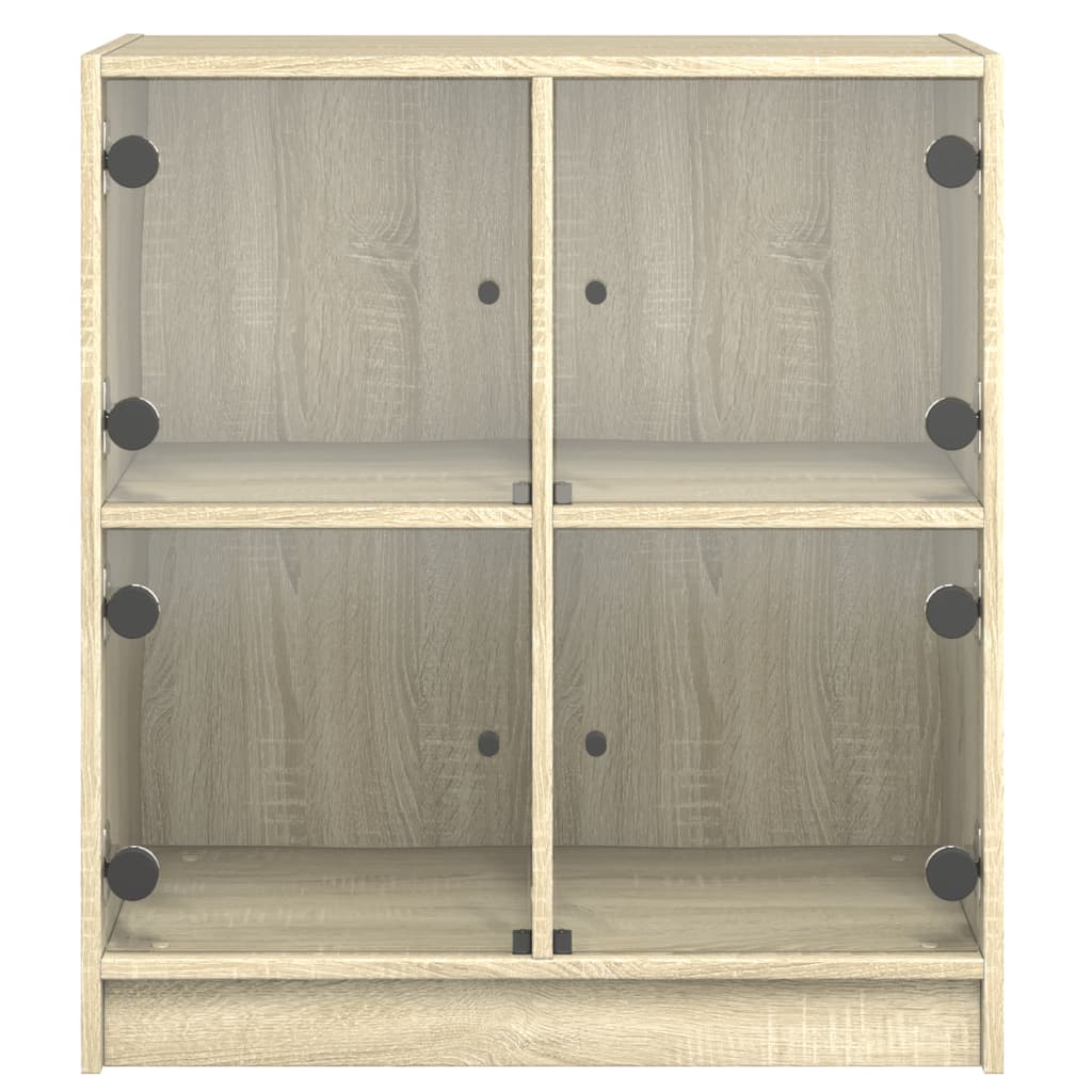 Beistellschrank mit Glastüren Sonoma-Eiche 68x37x75,5cm